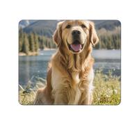 Mouses Pad Golden Retrievers Mouses Mat Anti-Slip MousePads with Rubber Base Computer Wireless Keyboard Mat Gaming MouseMat Desk Pad for Home Man Woman