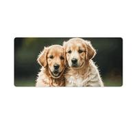 Mouses Pad Large Extended Computer Mouses Mat for Desk Rubber Base Golden Retriever Dogs Puppies Pets Keyboard Pad Non-Slip Desk Pad Laptop Desk Mat for Gaming Office Work Home 40x90cm