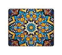 Mouses Pad Moroccan Color Pattern Mouses Mat Anti-Slip MousePads with Rubber Base Computer Wireless Keyboard Mat Gaming MouseMat Desk Pad for Home Man Woman