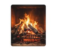 Mouses Pad Washable Non-Slip Mouses Mat Burning Firewood Large Fireplace Mousepad Laptop Gaming Desk Pad Mousemat For Man Woman Desktop Protector Mat For Office Home Work