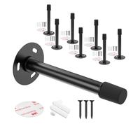 Mousike Door Stoppers for Wall,Door Stoppers for Bottom of Door,Wall Protetor from Door Knobs,with Soft Rubber Tip Protect Wall & Doo(Black 8Pack)
