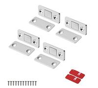 Mousike Magnetic Door Catch Ultra Thin Cabinet Magnets Stainless Steel Drawer Magnet Catch for Sliding Door Closure Kitchen Cabinet Cupboard Closet Closer (4 Pack)