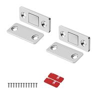 Mousike Magnetic Door Catch Ultra Thin Cabinet Magnets Stainless Steel Drawer Magnet Catch for Sliding Door Closure Kitchen Cabinet Cupboard Closet Closer (2 Pack, Silver)