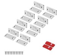 Mousike Magnetic Door Catcher Ultra-Thin Cabinet Magnets Stainless Steel Drawer Magnet Hook for Sliding Door Closing Kitchen Cabinet Closet Closet (8 Pack)
