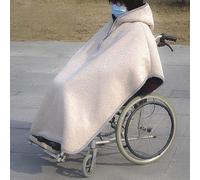MOUSKE Wheelchair Blanket Winter Warm Cover for Whole Body, Cloak Windproof Cape Poncho with Hood, Fleece-Lined Travel Thermal Blanket for Cold Weather