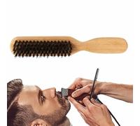 Moustache and Beard Comb | Boar Bristle Beard Brush | Portable Beard Straightener, Grooming Tool for Men, Quality Hair Brush for Hairdressing and Maintenance