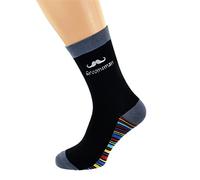 Moustache Design Funky Sole Wedding Socks UK Adult 5-12 in Various Roles - X6S223-011 (Groomsman)