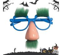 Moustache Glasses Funny Halloween Glasses Fancy Dress Glasses with Nose and Eyebrows Fancy Dress Glasses for Halloween Costume or Birthday Party, Moustache Glasses
