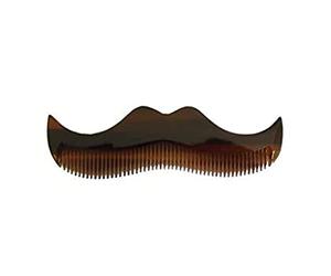 Moustache Shaped Comb - Amber