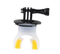 Mouth Bite Mount for Action Camera Comfortable Hands-Free for Surfing Diving Kayaking, Floaty and Lanyard Included (Black)