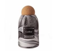 Mouth Blown Glass Storage Jar with Cork Ball Lid, Decorative Kitchen Container - Night Sky