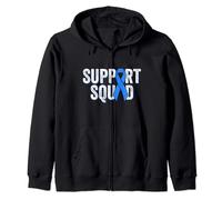 Mouth Cancer Awareness - Support Squad Blue Ribbon Zip Hoodie