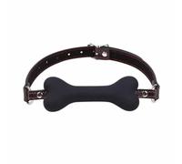 Mouth Gag Female Sex Toy Dog Bone Mouth Gag Silicone Mouth Gag Sex Toys for Adult SM Game Plug Bondage Leather Strap Lips Ring Gag for Couples Toys