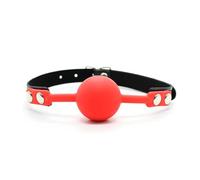 Mouth Gag Oral Fetish BDSM Bondage Restraints Erotic Toy Plug Adult Slave Gag Leather Sex Toy for Women Porn Accessories Tied Red One Size