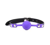 Mouth Gag Oral Fetish BDSM Bondage Restraints Erotic Toy Plug Adult Slave Gag Leather Sex Toy for Women Porn Accessories Tied Purple One Size