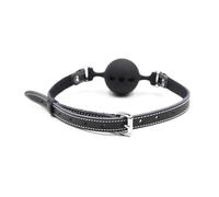 Mouth Gag Oral Fixation Round Mouth Bite O Ring Gags Open Mouth Stopper Slave Adult Sex Game Toys for Couples Black One Size