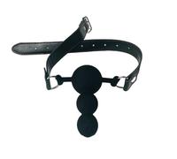 Mouth Gag Sex Toy Mouth Gag Silicone Three Beads Mouth Gag Sex Toys for Adult SM Game Plug Bondage Leather Strap Lips Ring Gag for Couples Toys