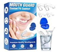 Mouth Guard for Teeth Grinding, 4 Pack Reusable Night Mouth Guard for Jaw Clenching - Stops Bruxism,Custom Fit Dental Protector for Sleeping Adults & Kids with Travel Cases