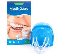 Mouth Guard for Teeth Grinding, with A Storage Box, 4 Pcs Teeth Anti-Grinding with 2 Sizes & 12 Cleaning Tablets, Night Guard Stop Tooth Clenching, Suitable for Women & Men, 5.2x6.5cm+4.6x5.8cm