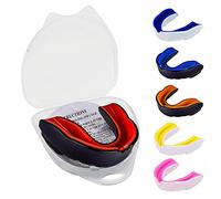 Mouth Guard Gum Shield - Professional Mouth Guard for Contact Sports, Rugby, Martial Arts, Karate, Rugby, MMA, Boxing, Hockey, Football Flexible for Youth & Adult (Black/Red)