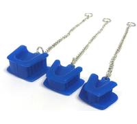 Mouth Props Silcione with Chain, Mouth Props Opener Bite Blocks Latex Free Black, Pack of 3 (S, M, L) (Blue)