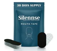 Mouth Tape for Sleeping - 30 Pcs Mouth Tapes - Hypoallergenic & Dermatologically Tested Anti Snore Strips, Gentle Adhesion Snore Stopper, Improves Nasal Breathing, Snoring Remedies by Silennse - Black