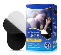 Mouth Tape for Sleeping, 42PCS Micropore Sleep Tape, Anti Snoring Solution & Nasal Breathing Aid | Breathable Night Tape for Better Sleep Quality - Snoring Aids for Men & Women (Black)