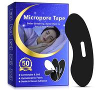Mouth Tape for Sleeping, Micropore Sleep Tape (50 Night Supply) - Snoring Aid Solution, Improves Nasal Breathing, Extra Breathable and Lasts All Night - Snoring Aids for Men and Women (Black)