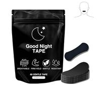 Mouth Tape for Sleeping, Snoring Aid, Hypoallergenic for Men and Women, Improved Nasal Breathing, Strong-but-Gentle Adhesion - Black (60 Strips)