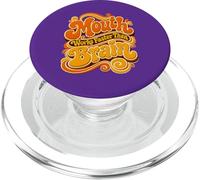 Mouth Works Faster Than Brain Groovy Fast Talking Sarcastic PopSockets PopGrip for MagSafe
