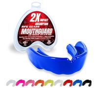 Mouthguard, Adult and Junior Gum Shield Slim Fit with Case for Boxing, Martial Arts, Judo, MMA, Rugby, Karate, Hockey and Other Contact Sports (Blue, Adults (11+))