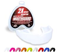 Mouthguard, Adult and Junior Gum Shield Slim Fit with Case for Boxing, Martial Arts, Judo, MMA, Rugby, Karate, Hockey and Other Contact Sports (White, Junior (Under 11))