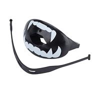 Mouthguard Teeth Protector TPR Safe Food Grade Shock Resistant Design Upper Lower Lips Protection Boxing Football Rugby Sports 4 Colors One Size Fits Most (White Teeth on Black Background)