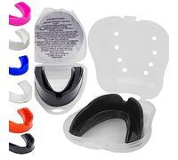 Mouthguards for Sports Gum Shield Kids Mouth Guard Boxing Jaw Protection Slim Fit with Case Rugby Martial Arts Judo Karate MMA Muay Thai Hockey Football Sport Mouthguard Adult Men Junior age 9-12 Year