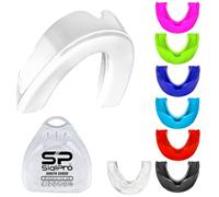Mouthguards Slim Fit Adult Senior Mouldable Gum Shield with Case for Boxing Men MMA Rugby Hockey Basketball Muay Thai Kickboxing Football All Contact Sports(12+ Years, White)