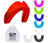 Mouthguards Slim Fit Adult Senior Mouldable Gum Shield with Case for Boxing Men MMA Rugby Hockey Basketball Muay Thai Kickboxing Football All Contact Sports (12+ Years, Red)