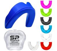Mouthguards Slim Fit Junior Mouldable Gum Shield with Case for Boxing Men MMA Rugby Hockey Basketball Muay Thai Kickboxing Football All Contact Sports (<11 Years, Blue)