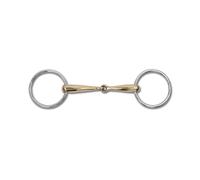 Mouthpiece with 2 rings for horse, single jointed, solid Waldhausen Cupris