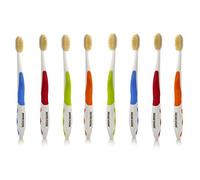 MOUTHWATCHERS Dr Plotkas Extra Soft Flossing Toothbrush, Manual Soft Toothbrush for Adults, Ultra Clean, Silver, 8 Pack