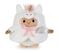 NICI 62582 mymochi Cuddly Toy, Sheep Wools, 8 cm, with Rainbow and Unicorn Costume in Gift Box, 8.5 x 6.5 x 10 cm, White, Soft Plush Toy, Cute Kawaii Stuffed Toy for Cuddling and Playing