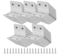 MOUYAT 100 Pcs Right Angle Bracket, 30 x 20 x 0.8mm Corner Brace Bracket, 90 Degree Fence Brackets with 400 Screws, Stainless Steel L Shaped Brackets for Wood Furniture Repairing Fixing