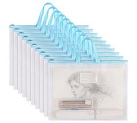 MOUYAT 10PCS A3 Mesh Art Portfolio Bag, Waterproof A3 Art Folder, Transparent Zip Document Wallet, Art Carrying Storage Bag for Documents, 44x33.5cm