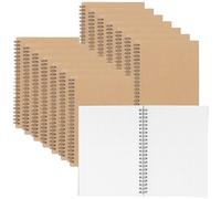 MOUYAT 15PCS A5 Squared Notebook, 120 Pages/60 Sheets A5 Grid Notebooks, Brown Spiral Graph Paper Notebook for Office or Travel Journal