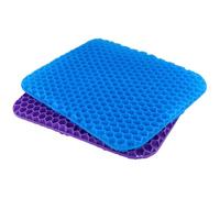 MOUYAT 2 PCS Gel Seat Cushion, Breathable Honeycomb Cushion with Non-Slip Cover, Purple and Blue Gel Cushion for Office Chair Desk, Car, Wheelchair, Road Trips, 40 x 35 x 2.5cm