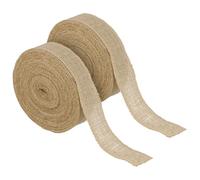 MOUYAT 2 Polls Hessian Jute Ribbon, 4cm Natural Jute Ribbon Roll, 20m Vintage Burlap Ribbons for Gift Wrapping, Wedding, Christmas Decorations