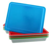 MOUYAT 20 PCS Plastic Activity Trays, 28 x 21 x 3cm Multicolor Arts and Crafts Tray Plastic Play Trays Crafts Organiser Tray for School, Home, DIY Projects, Painting, Beads, Organising Supply