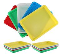 MOUYAT 20 PCS Plastic Activity Trays, 34 x 25 x 2.6cm Multicolor Play Art Tray Crafts Organiser Tray for School, Home, DIY Projects, Painting, Beads, Organising Supply