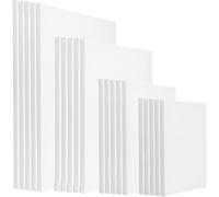 MOUYAT 20 PCS Stretched Canvases for Painting, 4 Sizes Blank Canvas Set (15x20cm, 18x24cm, 24x30cm, 30x40cm), White Painting Canvas for Acrylic, Oil Painting
