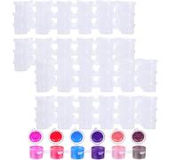 MOUYAT 200 Strips 1200 Pots Paint Pots with Lids, Empty 3ml Mini Paint Cups, Small Paint Strips for Glitter, Painting, Bead