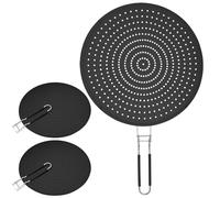 MOUYAT 3 PCS Silicone Splatter Scree for Frying Pan 13 Inch Frying Pan Splatter Guard Foldable Splatter Guard for Frying Pan for Cooking